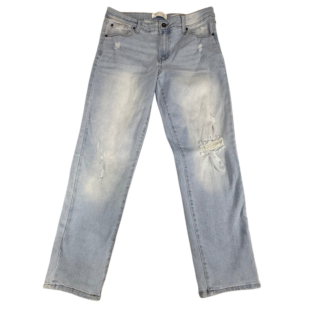 REgeneration Jeans Womens 11/30 Light Blue Gaia Straight Leg Distressed